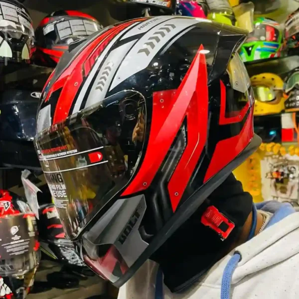 Vega Bolt Matial Glossy Black Red